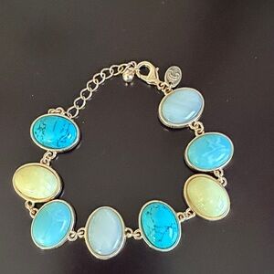 Elegant Gold and Blue Bracelet